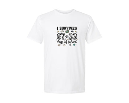 brand:Generic|color:White|I Survived 100 Days Of School 39 Graphic T-Shirt