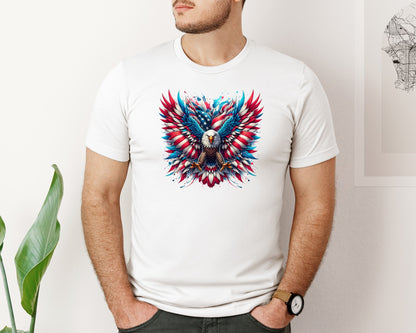 brand:Bella Canvas|color:White|Patriotic Eagle Usa Flag 4Th Of July 6 Graphic T-Shirt