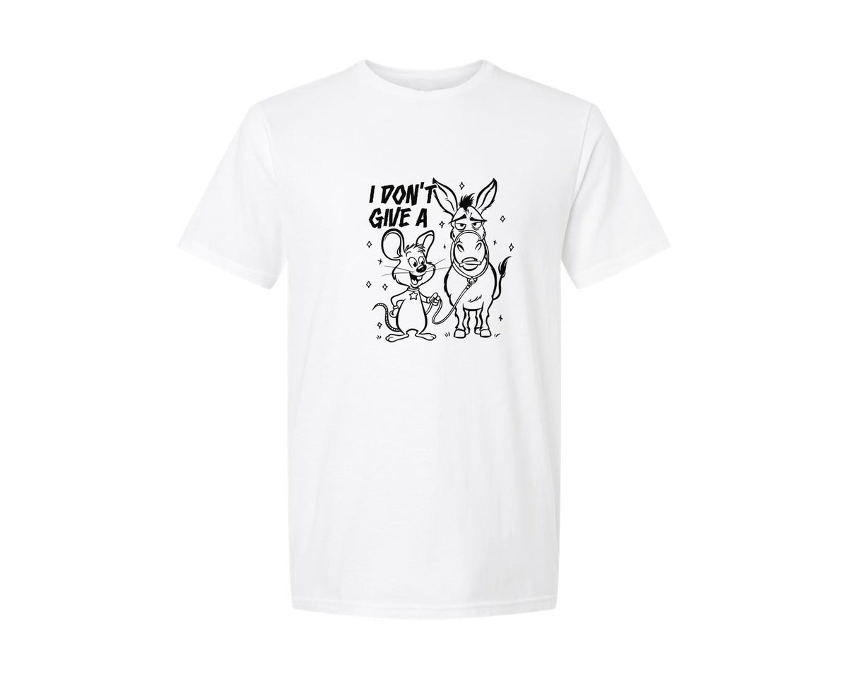 brand:Generic|color:White|I Dont Give A Rats Ass Sarcasm Graphic T-Shirt