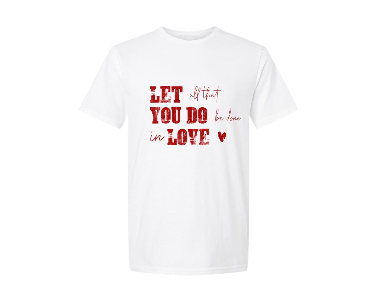 brand:Generic|color:White|Faith Based Love Quote Christian Graphic T-Shirt