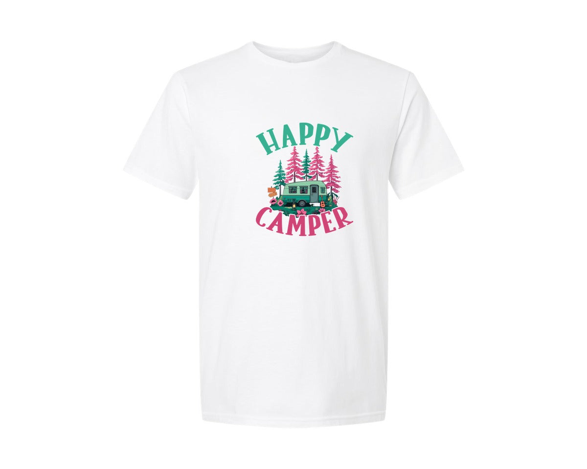 brand:Generic|color:White|Campfire Vintage Outdoor Camping 2 Graphic T-Shirt