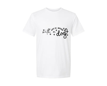 brand:Generic|color:White|Dog Life Is Better With A Dog 2 Graphic T-Shirt
