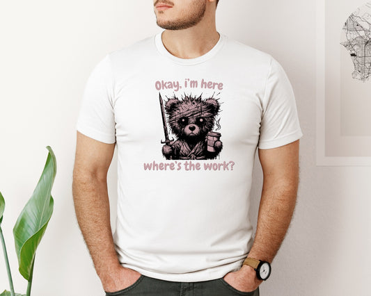 Retro Bear With Sword Coffee Graphic T-Shirt