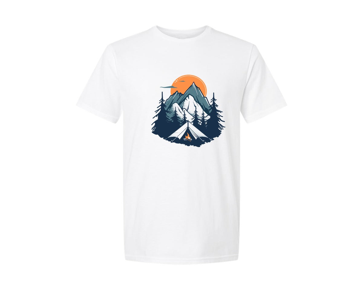 brand:Generic|color:White|Sunset Camping Adventure T Shirt Design 8 Graphic T-Shirt