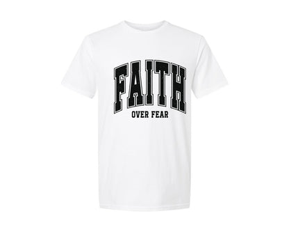 brand:Generic|color:White|Faith Over Fear Christian 2 Graphic T-Shirt