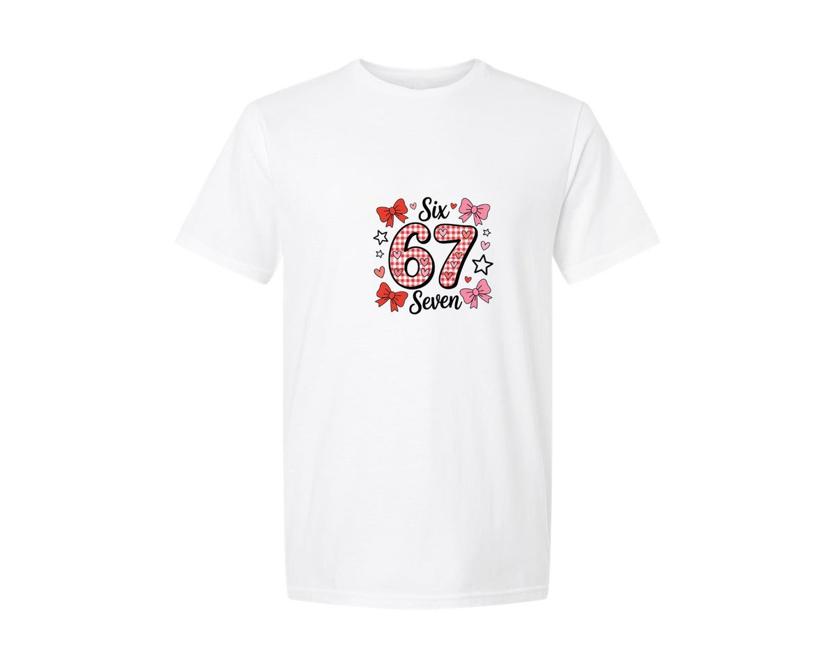 brand:Generic|color:White|6 7 Valentine Trendy Valentine Graphic T-Shirt