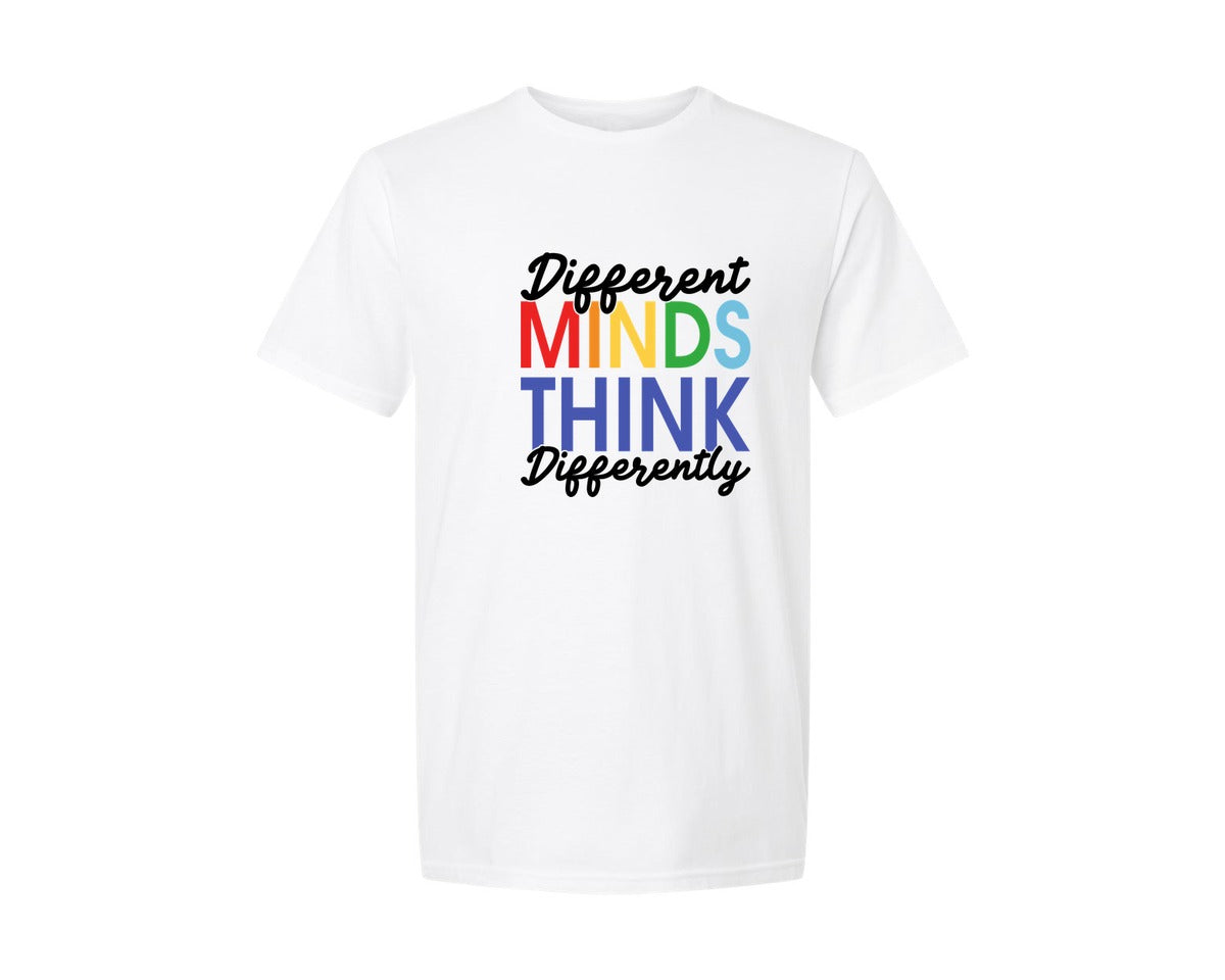 brand:Generic|color:White|Different Minds Autism T Shirt Graphic T-Shirt