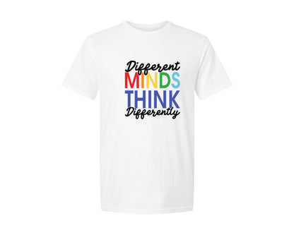 brand:Generic|color:White|Different Minds Autism T Shirt Graphic T-Shirt