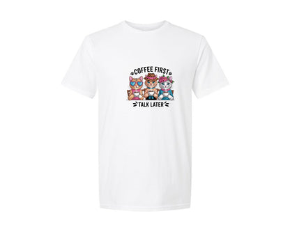 brand:Generic|color:White|Funny Coffee Funny Cat Shirt Design Graphic T-Shirt