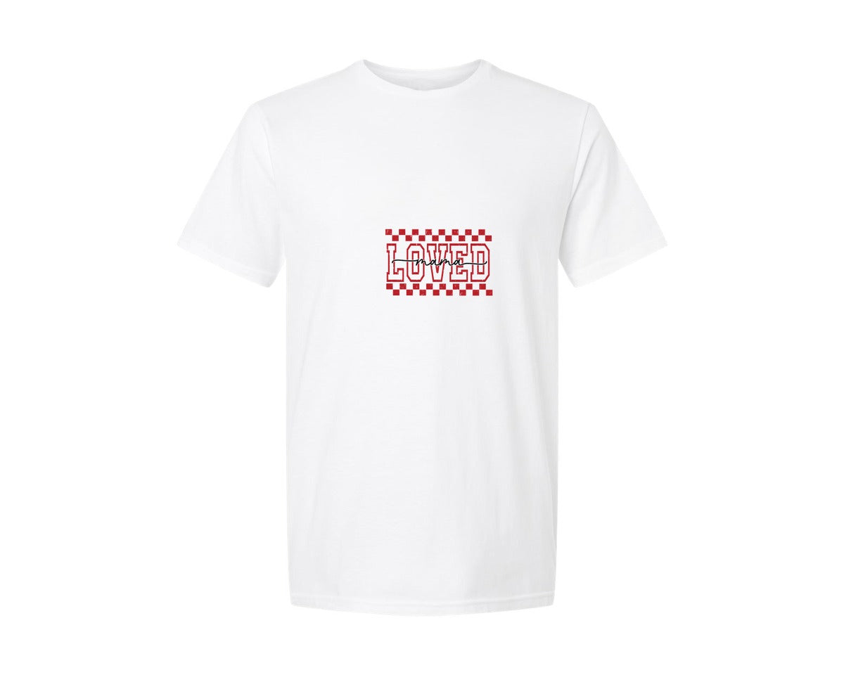 brand:Generic|color:White|Loved Mama Valentine 3 Graphic T-Shirt