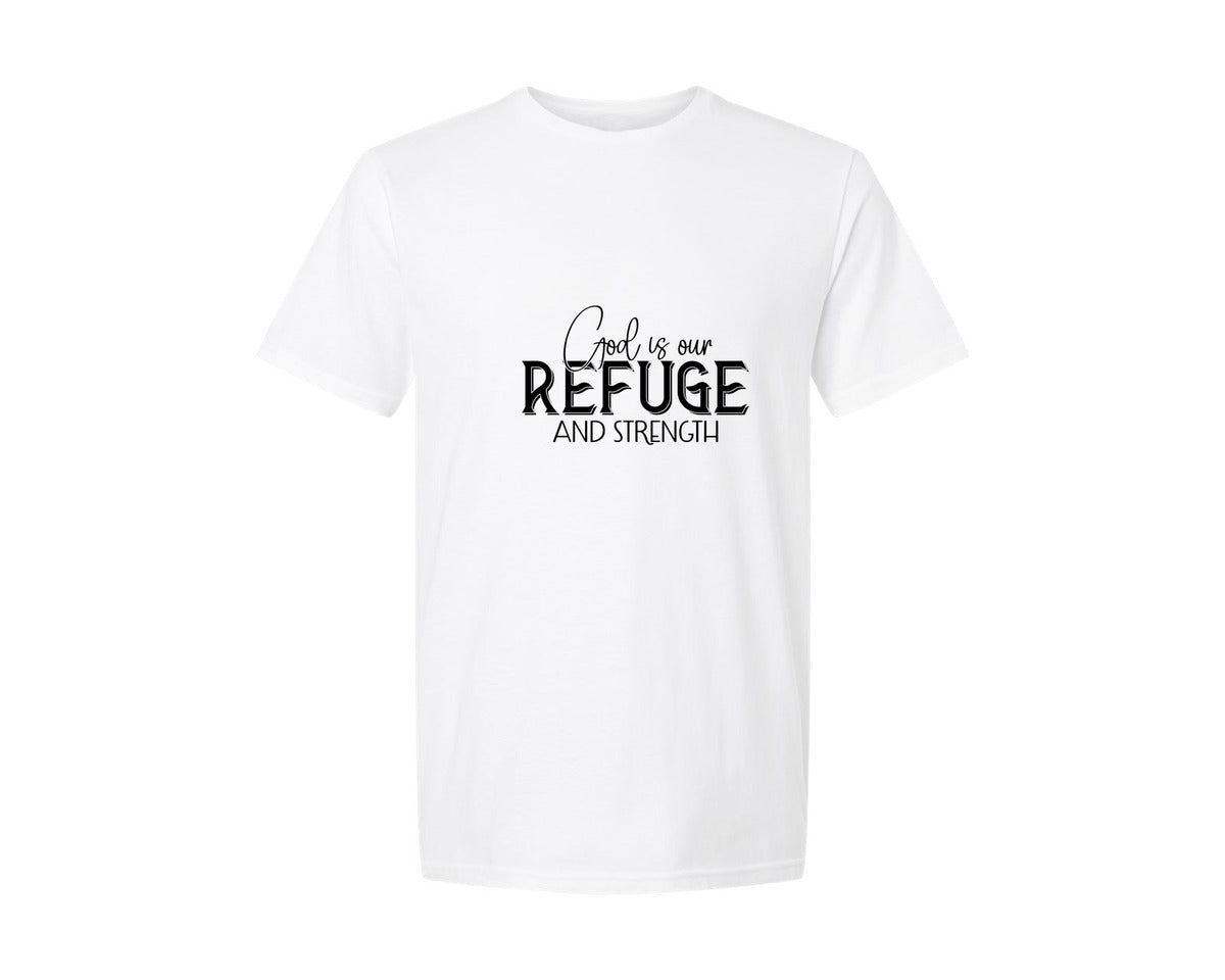brand:Generic|color:White|God Is Our Refuge And Strength Sleeve Sv Graphic T-Shirt
