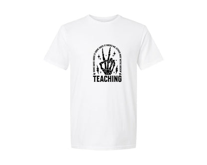 brand:Generic|color:White|Teaching Some Days I Rock It Graphic T-Shirt