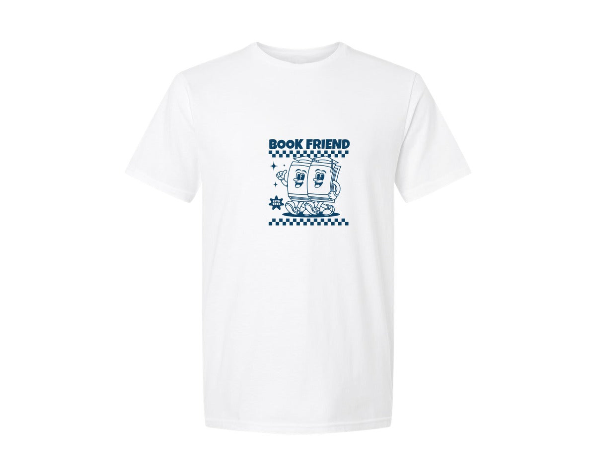 brand:Generic|color:White|Retro Cartoon Book Character Print Graphic T-Shirt