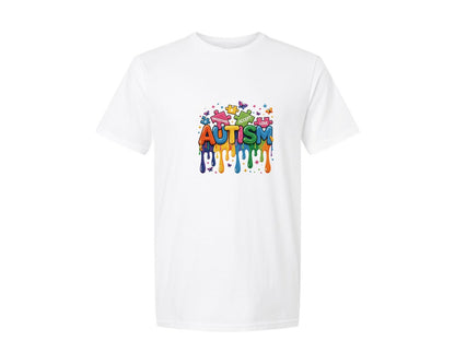 brand:Generic|color:White|Faux Yarn Autism Awareness Puzzle Shirt Graphic T-Shirt