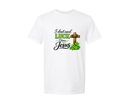 brand:Generic|color:White|I Have Jesus Not Luck Graphic T-Shirt
