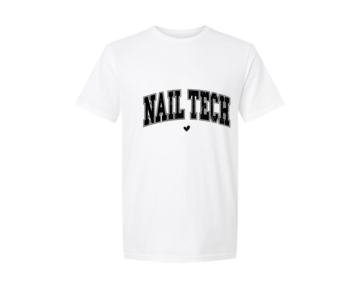 brand:Generic|color:White|Nail Tech Esthetician Graphic T-Shirt