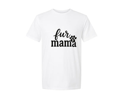 brand:Generic|color:White|Fur Mama Paw Heart Design Graphic T-Shirt
