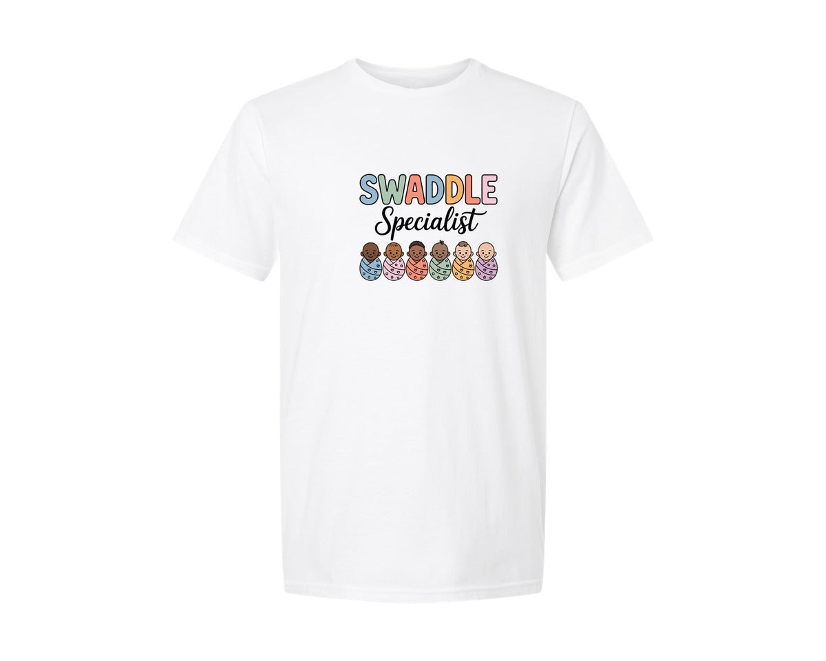 brand:Generic|color:White|Swaddle Specialist Nicu Mother Baby Graphic T-Shirt