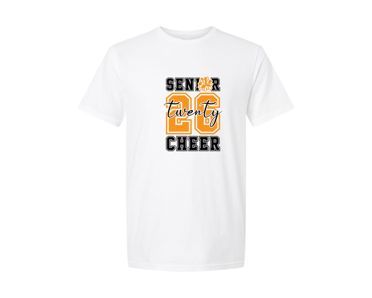 brand:Generic|color:White|Cheer Senior Class Of 2026 Graphic T-Shirt