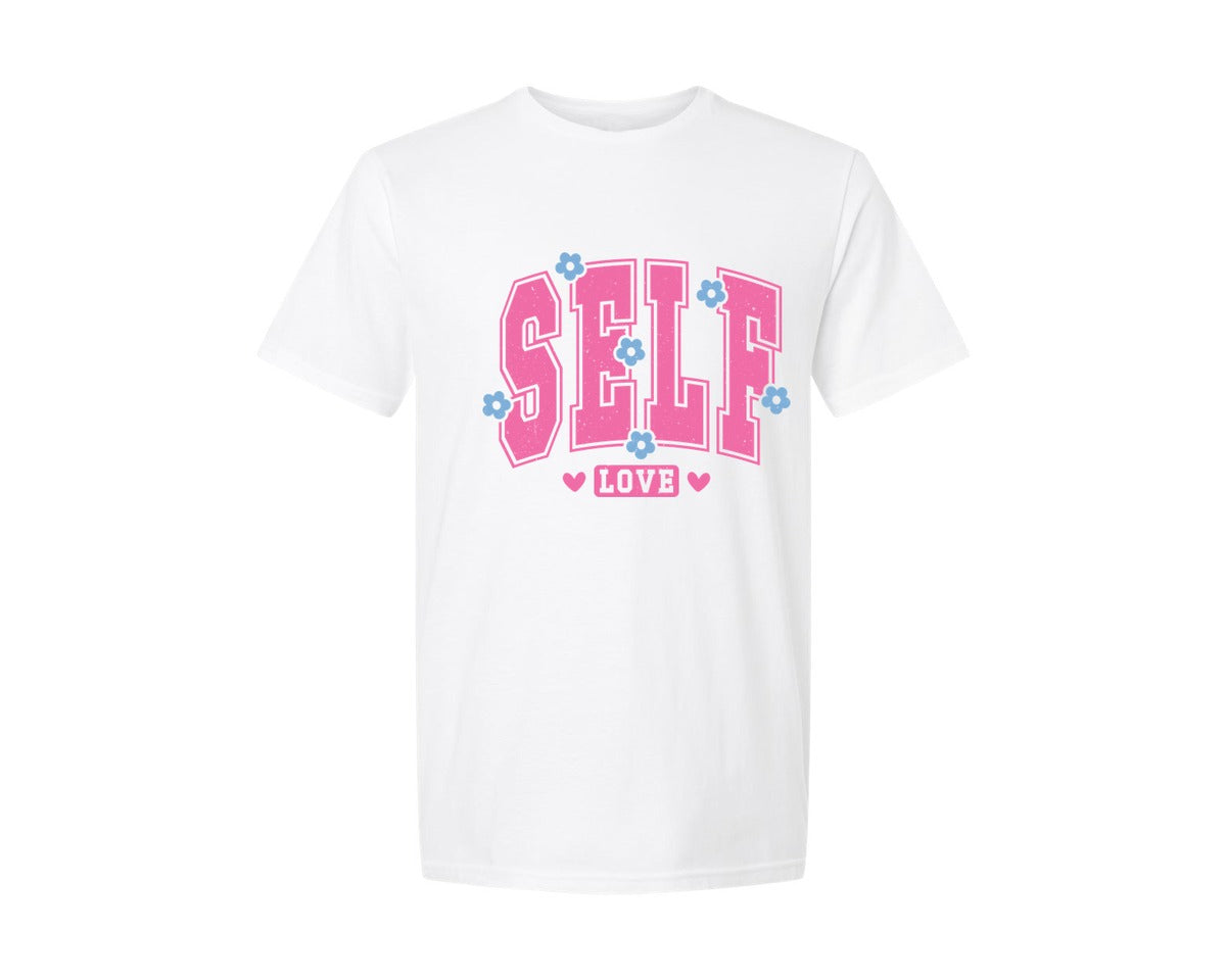 brand:Generic|color:White|Self Love Pnginspirational Graphic T-Shirt