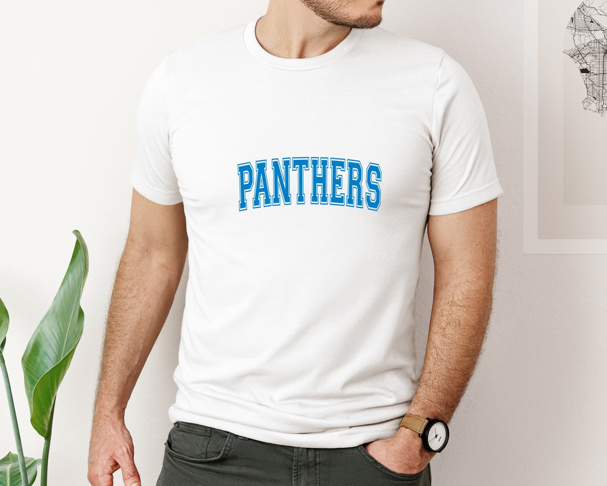 brand:Bella Canvas|color:White|Panthers Football Team Graphic T-Shirt