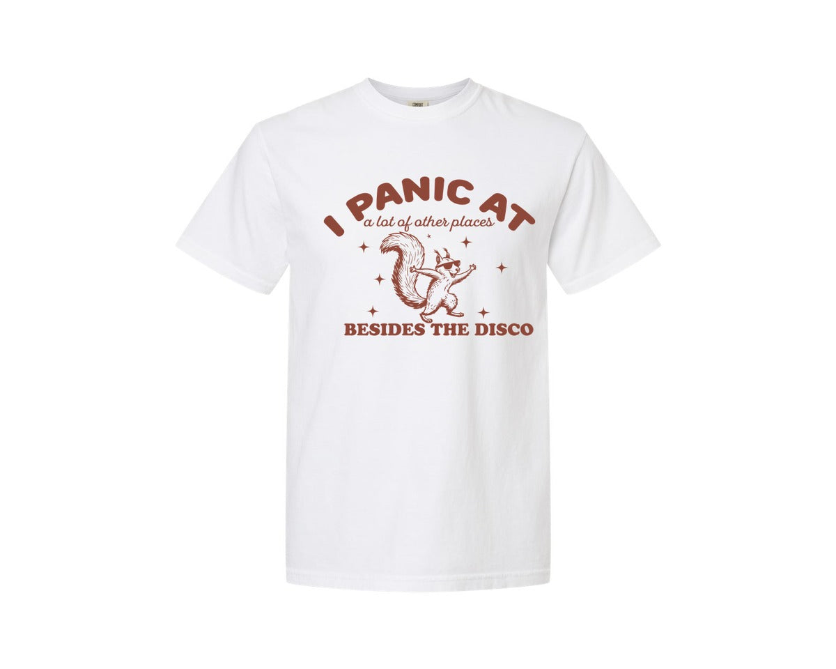 brand:Comfort Colors|color:White|Squirrel I Panic At Graphic T-Shirt