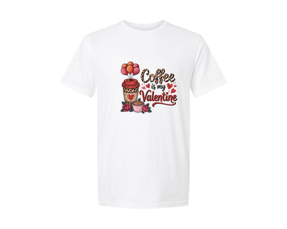 brand:Generic|color:White|Coffee Is My Valentine Coffee Lover 3 Graphic T-Shirt