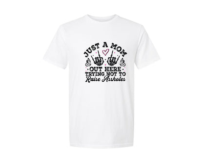 brand:Generic|color:White|Just A Mom Funny Mom Sassy Mom 3 Graphic T-Shirt
