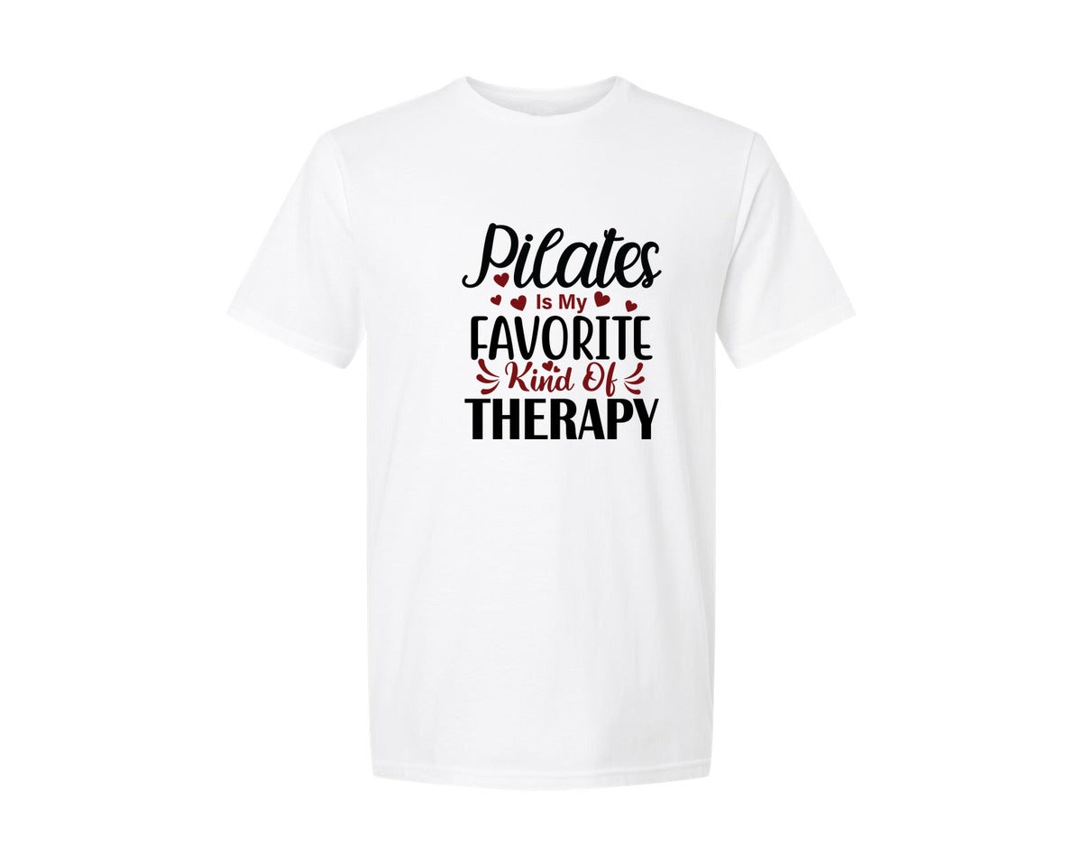 brand:Generic|color:White|Pilates Is My Favorite Workout Graphic T-Shirt