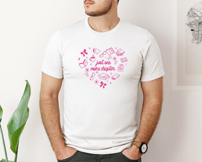 brand:Bella Canvas|color:White|Just One More Chapter Funny Book Graphic T-Shirt