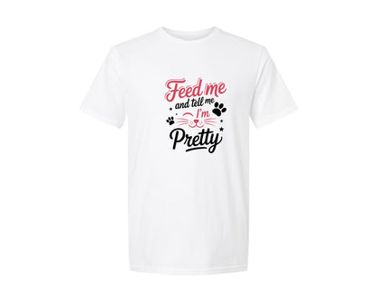 brand:Generic|color:White|Feed Cat Pretty Typography Shirt Design Graphic T-Shirt