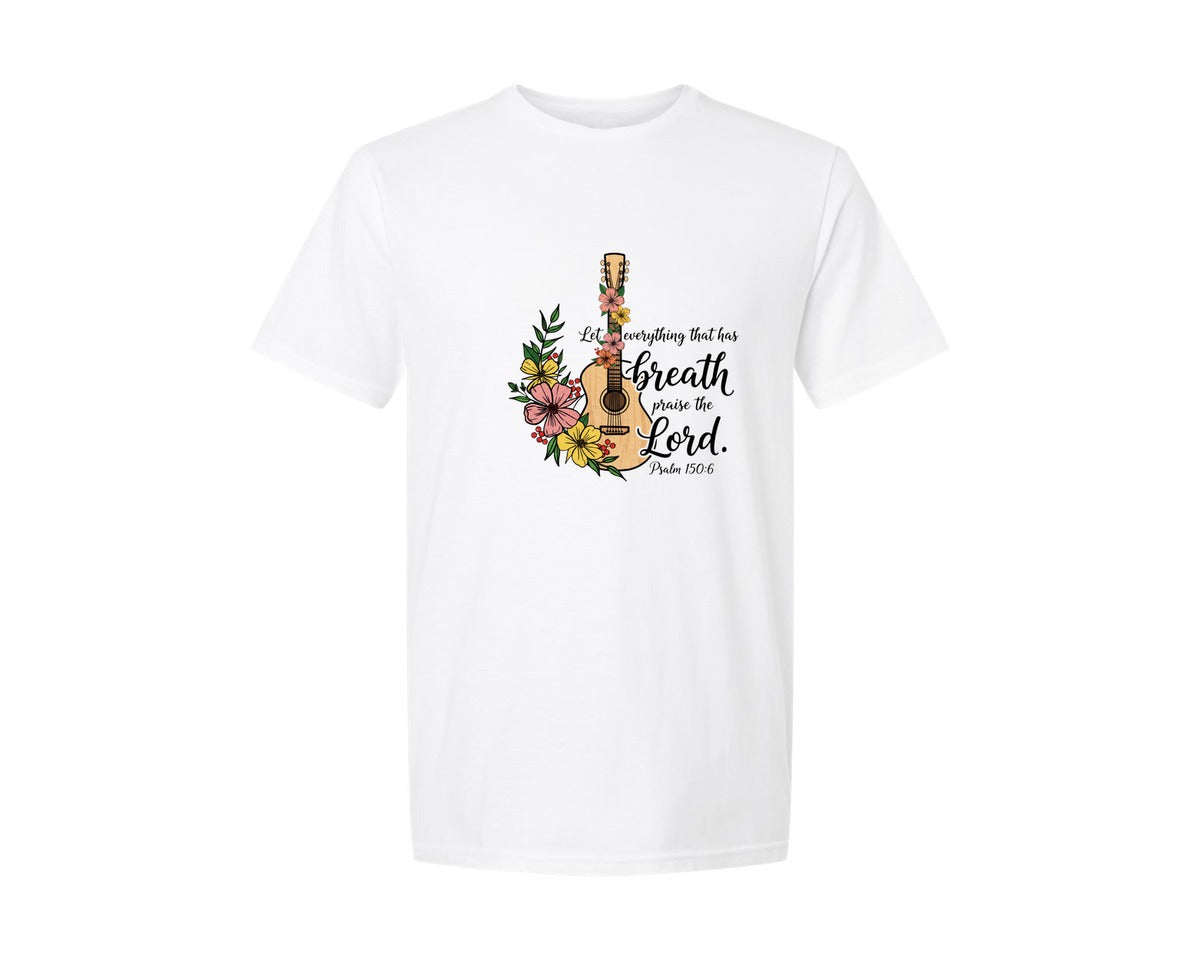 brand:Generic|color:White|Praise The Lord Psalm 1506 Graphic T-Shirt
