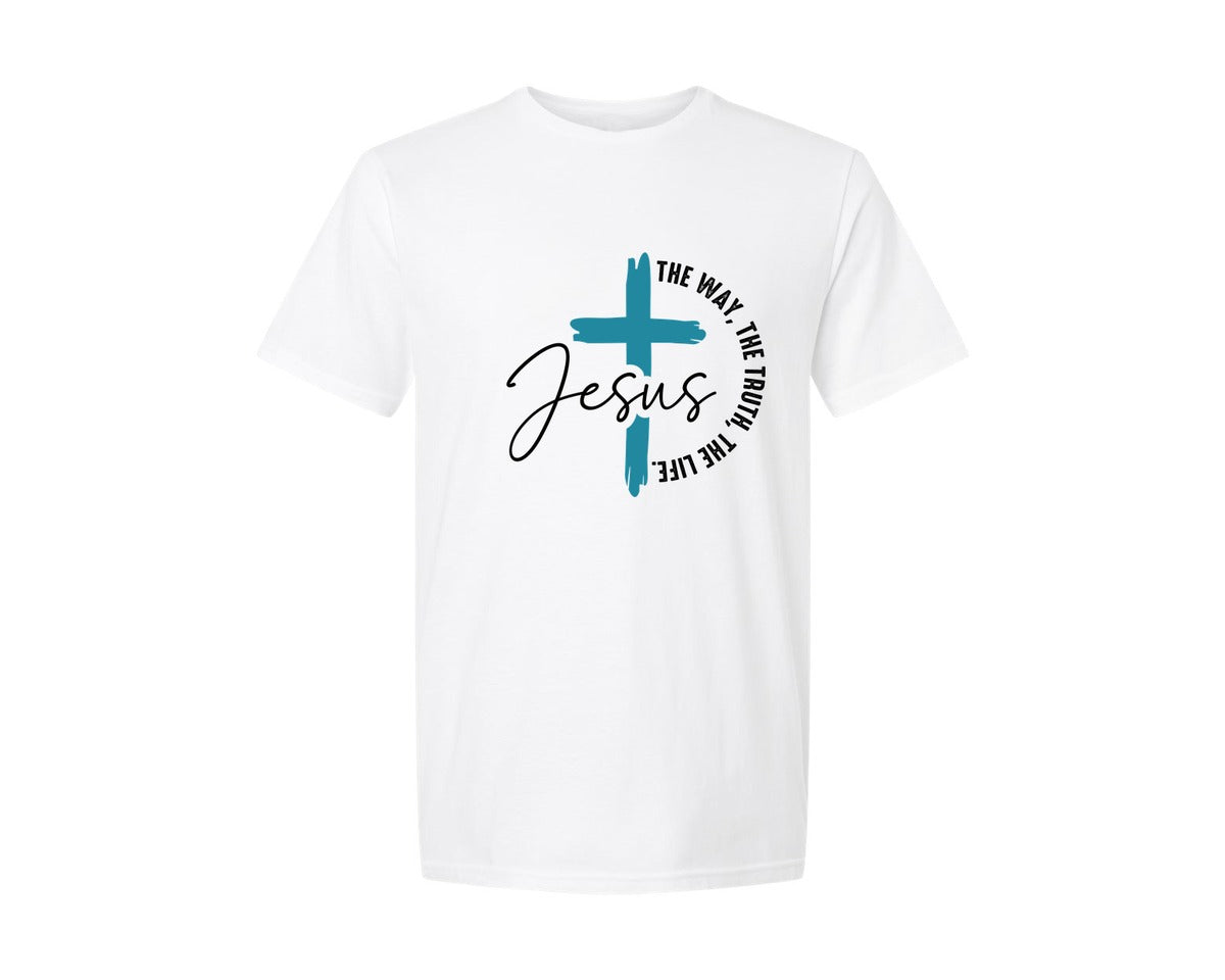 brand:Generic|color:White|Jesus The Way The Truth The Life 78 Graphic T-Shirt