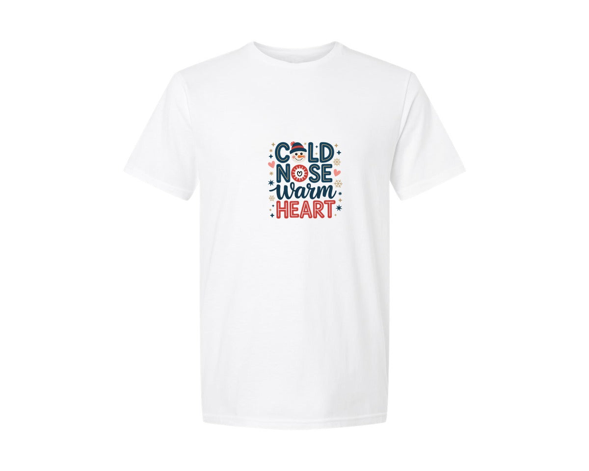 brand:Generic|color:White|Cold Nose Warm Heart Winter Lover Graphic T-Shirt