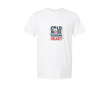 brand:Generic|color:White|Cold Nose Warm Heart Winter Lover Graphic T-Shirt