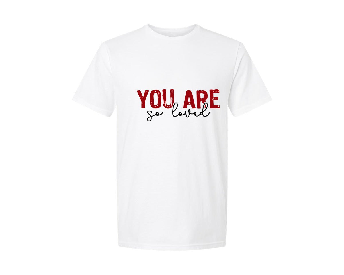 brand:Generic|color:White|Loved John 316 Christian Valentine 2 Graphic T-Shirt