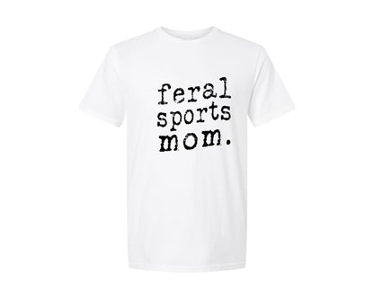 brand:Generic|color:White|Feral Sports Mom Design Feral Mom Graphic T-Shirt