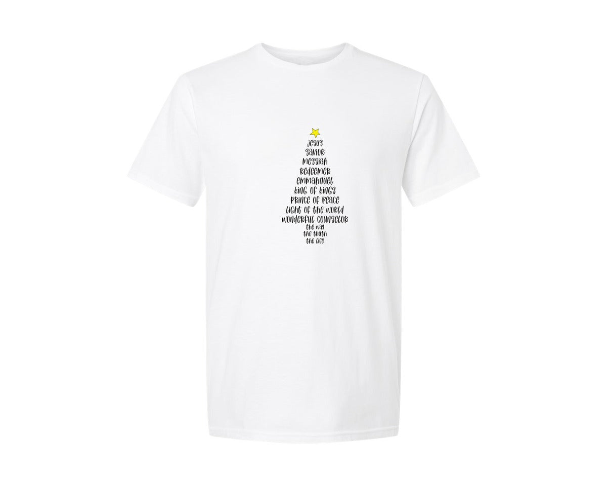 brand:Generic|color:White|Jesus Christmas Tree Christian 2 Graphic T-Shirt