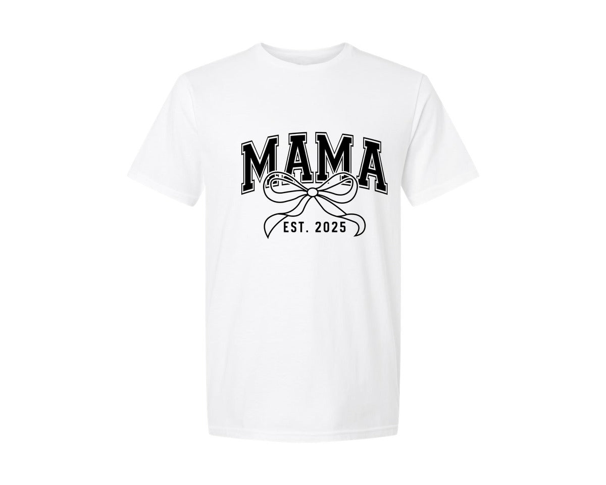 brand:Generic|color:White|Mama Bow Varsity Graphic T-Shirt