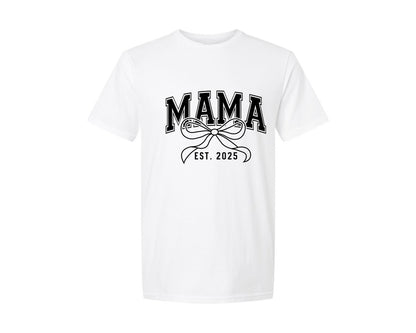 brand:Generic|color:White|Mama Bow Varsity Graphic T-Shirt