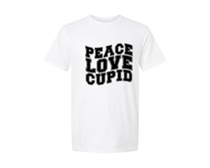 brand:Generic|color:White|Peace Love Cupid 7 Graphic T-Shirt