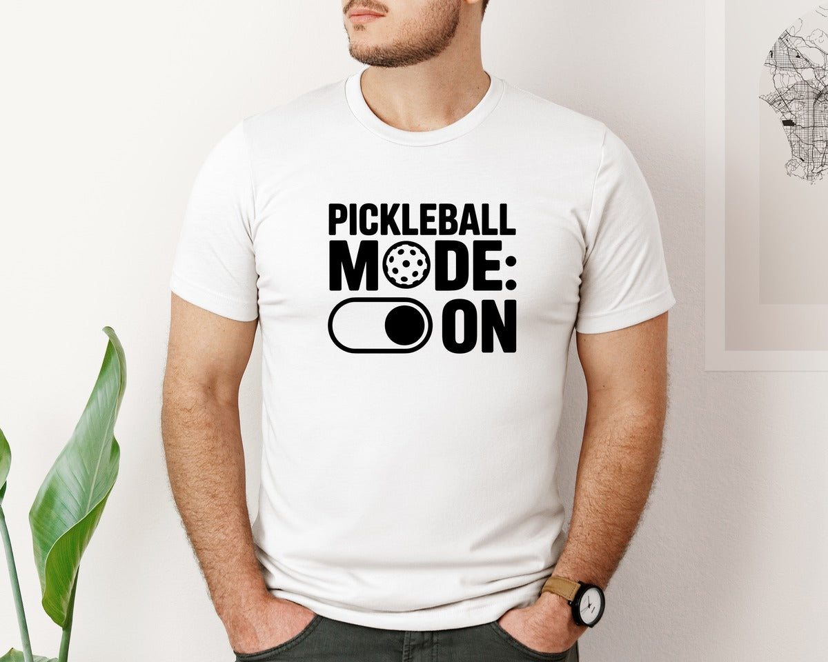 brand:Bella Canvas|color:White|Pickleball Mode On Ai Graphic T-Shirt
