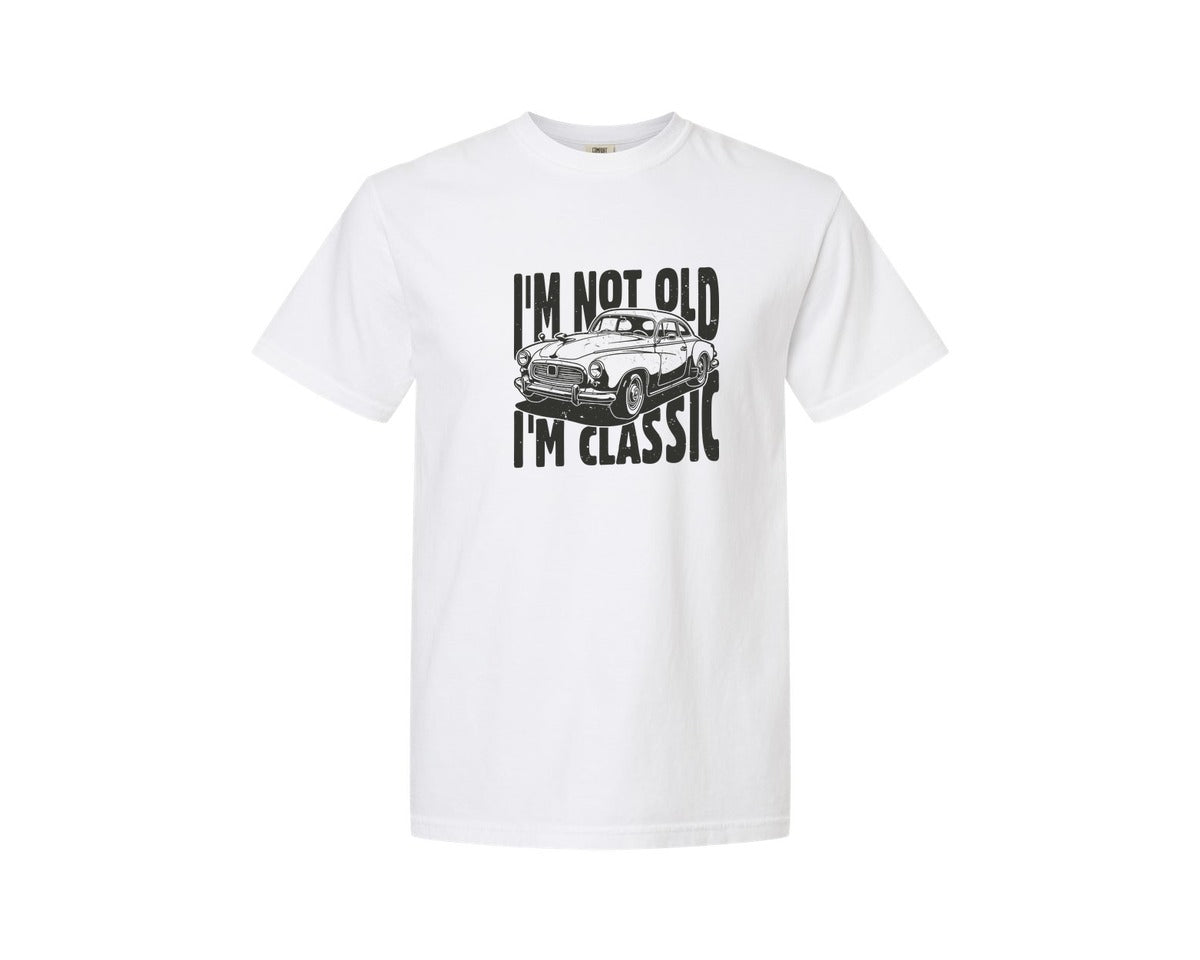 brand:Comfort Colors|color:White|Im Not Old Im Classic Vintage Car 3 Graphic T-Shirt