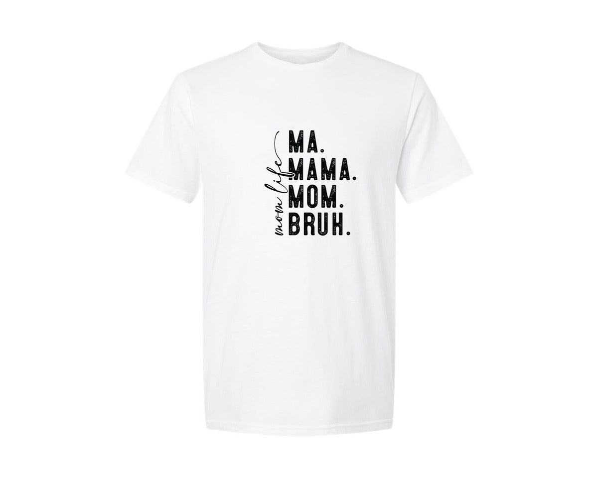brand:Generic|color:White|Ma Mama Mom Bruh Mothers Day 4 Graphic T-Shirt