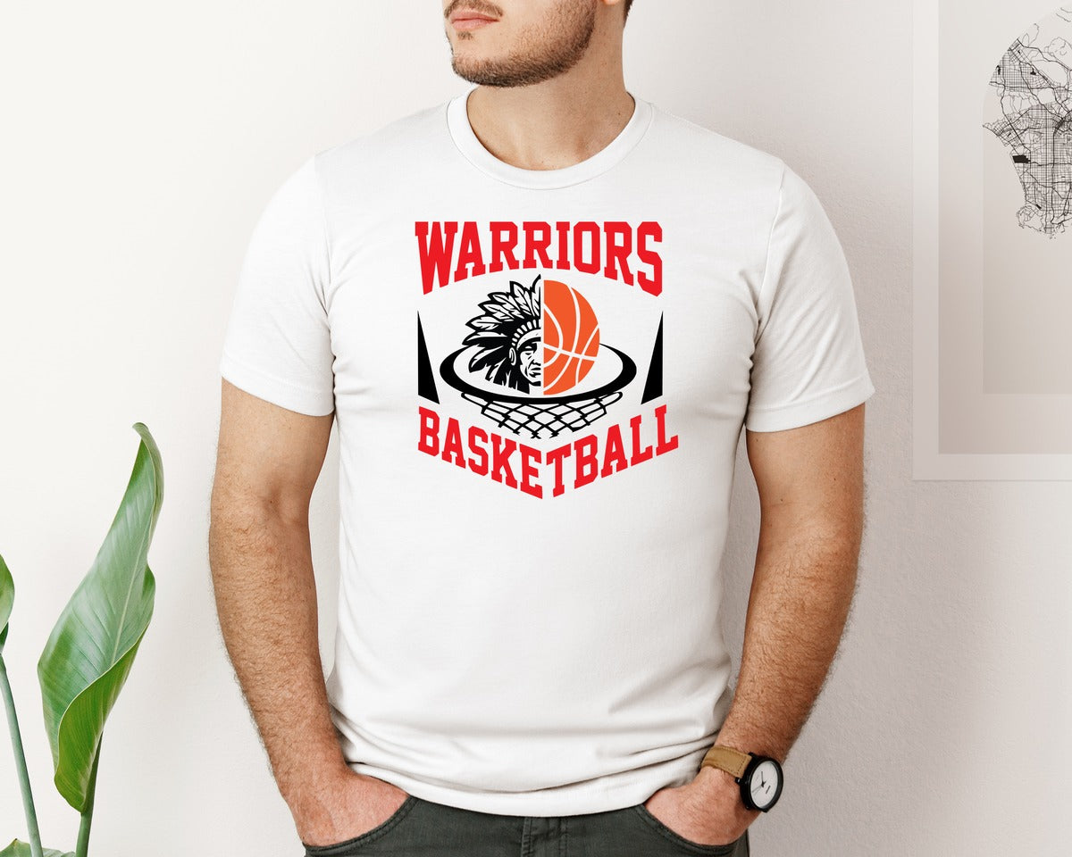 brand:Bella Canvas|color:White|Basketballwarriors Graphic T-Shirt