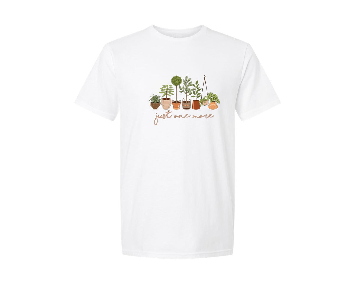 brand:Generic|color:White|Just One More Funny Plant Lovers Graphic T-Shirt
