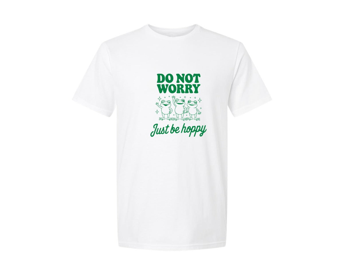 brand:Generic|color:White|Do Not Worry Just Be Hoppy Frog T Shirt 2 Graphic T-Shirt