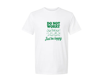 brand:Generic|color:White|Do Not Worry Just Be Hoppy Frog T Shirt 2 Graphic T-Shirt