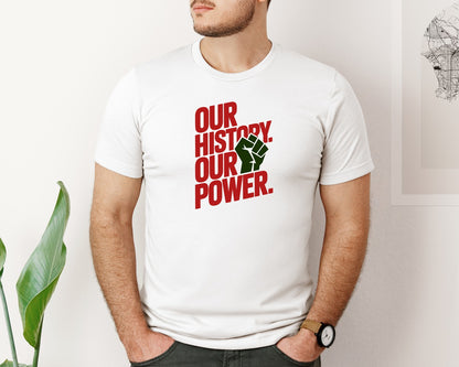 brand:Bella Canvas|color:White|Our History Our Power Black History Graphic T-Shirt