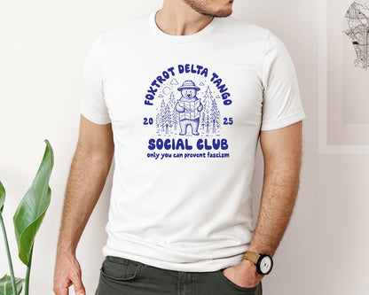 brand:Bella Canvas|color:White|Foxtrot Delta Tango Social Club Only You Graphic T-Shirt